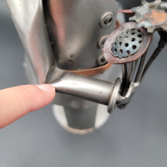 Novelty Wine Bottle Holder Metal Art‎ Lovers Flowers and Chocolate Rustic - Picture 6 of 13